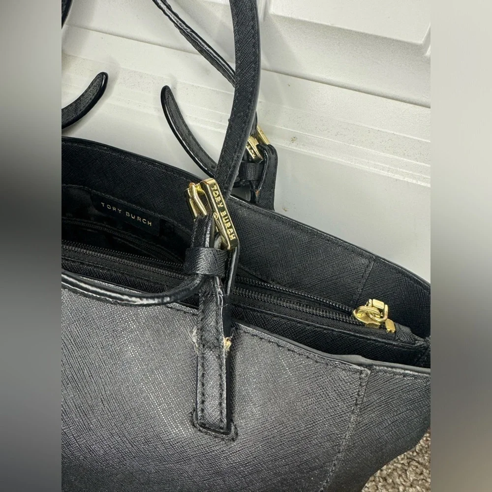 Tory Burch Black Saffiano Leather Tote